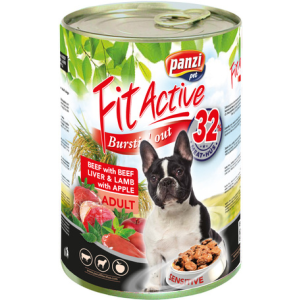 Panzi FitActive Dog Adult Beef with Beef Liver & Lamb with Apple (marha, máj és bárány) konzerv 1.24 kg