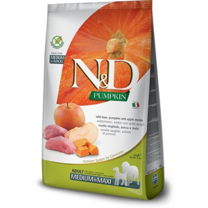  N&D Dog Grain Free Adult Medium/Maxi sütőtök, vaddisznó & alma 12 kg