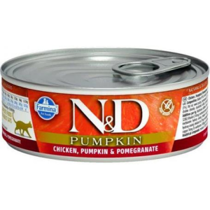  N&D Cat Chicken, Pumpkin & Pomegranate - Csirkehúsos, sütőtökös és gránátalmás konzerv macskáknak 80 g