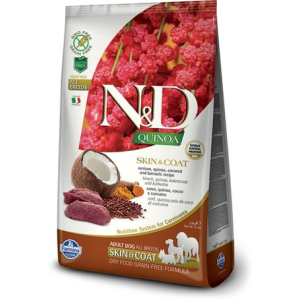  N&D Dog Grain Free Quinoa Skin & Coat Venison – Bőr- és szőrproblémákra - 2.5 kg