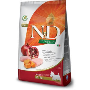  N&D Dog Grain Free Adult Mini sütőtök, csirkehús & gránátalma 800 g