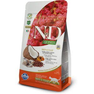  N&D Cat Grain Free Quinoa Skin & Coat Herring – Bőr- és szőrproblémákra - 300 g