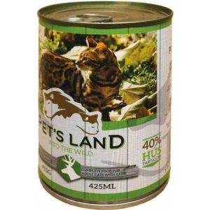 PET'S LAND Cat konzerv vadhússal és répával (24 x 415 g) 9.96 kg