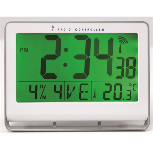 ALBA "Horlcdneo" rádióvezérlésű LCD kijelzős falióra ezüst színű (BHORLCDNEOE) (BHORLCDNEOE)