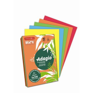 REY "Adagio" Másolópapír színes A4 80g 5x100 lap intenzív mix (ADAGI080X909) (ADAGI080X909) - Nyomtató- és másolópapír