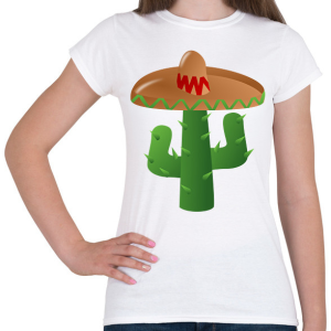 PRINTFASHION Kaktusz-sombrero - Női póló - Fehér