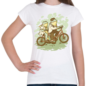 PRINTFASHION Biciklis békák - Női póló - Fehér