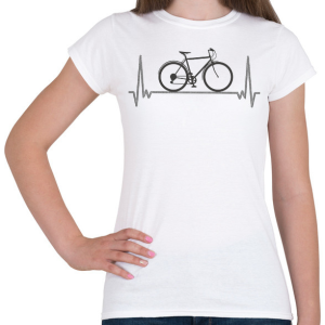 PRINTFASHION Biciklis szív - Női póló - Fehér