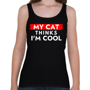 PRINTFASHION My cat thinks I'm Cool - Női atléta - Fekete