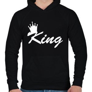 PRINTFASHION king - Férfi kapucnis pulóver - Fekete