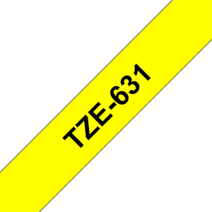 Brother szalag TZe-631, Sárga alapon Fekete, Laminált, 12mm 0.47&quot;, 8 méter