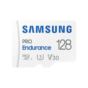 Samsung Memóriakártya, PRO Endurance microSD kártya 128 GB, CLASS 10, UHS-I (SDR104), + SD Adapter, R100/W40
