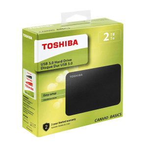 Toshiba Külső HDD 2.5&quot; - 2TB Canvio Basics Fekete (USB3.0; ~5Gbps; NTFS/HFS+; matt)