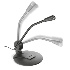 Trust Mikrofon - Primo Desk (2x3.5mm jack csatlakozó; 180cm kábel; + TRRS adapter; sötétszürke)