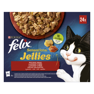  Felix Sensations Jellies Házias válogatás aszpikban nedves macskaeledel 24 x 85 g