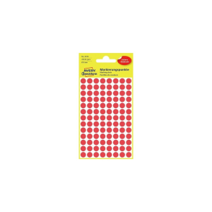 Avery Etikett címke, o8mm, jelölésre, 104 címke/ív, 10 ív/doboz, Avery piros