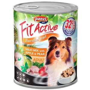 Panzi FitActive Dog Meat-Mix with Apple &amp; Pear konzerv 800 g