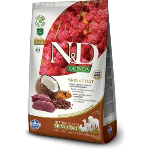 N&D N&amp;D Dog Grain Free Quinoa Skin &amp; Coat Venison – Bőr- és szőrproblémákra - 2.5 kg