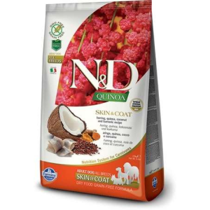 N&D N&amp;D Dog Grain Free Quinoa Skin &amp; Coat Herring – Bőr- és szőrproblémákra 2.5 kg