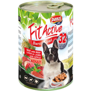 FitActive Dog Adult Beef with Beef Liver &amp; Lamb with Apple (marha, máj és bárány) konzerv 1.24 kg
