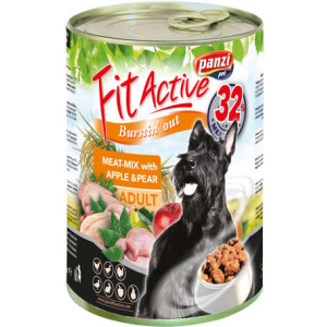 Panzi FitActive Dog Meat-Mix with Apple &amp; Pear konzerv 415 g