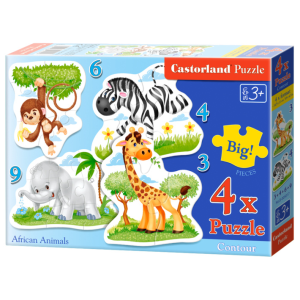 Castorland Sziluett puzzle (3,4,6,9 db-os) - Afrikai állatok (B-005017)