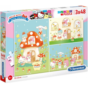 Clementoni 3 x 48 db-os Szuper Színes puzzle - Hello Kitty (25246)