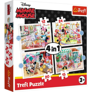 Trefl 4 az 1-ben puzzle (12,15,20,24 db-os) - Minnie Mouse és barátai (34355)