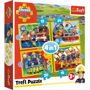 Trefl 4 az 1-ben puzzle (12,15,20,24 db-os) - Sam a tűzoltó (34373)