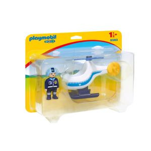 Playmobil 1.2.3 - Rendőrségi kishelikopter játékszett