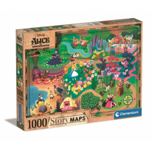 Clementoni 1000 db-os puzzle - Disney Alice Csodaországban Történet Térkép (39667)