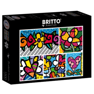 Bluebird 1500 db-os puzzle - Romero Britto - Collage: Hearts and Flowers (90020)