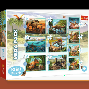 Trefl 10 az 1-ben puzzle (48, 35, 20) Dinoszauruszok - Mega pack (90390)