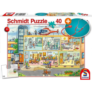 Schmidt 40 db-os puzzle játék sztetoszkóppal - At the childrens hospital (56374)