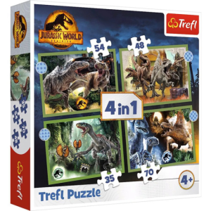 Trefl 4 az 1-ben puzzle (35,48,54,70 db-os) – Jurassic World