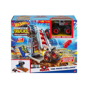 Mattel Hot Wheels Monster Trucks Live Aréna játékszett - Tire Press Challenge (HNB87-HNB88)