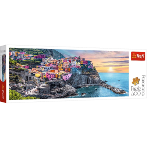 Trefl 500 db-os Panoráma puzzle - Olaszország, Vernazza naplementekor (29516)