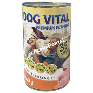  Dog Vital konzerv Turkey, Chicken &amp; Rice 1240g