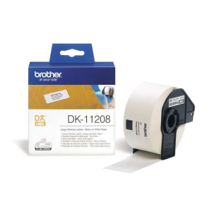Brother DK-11208 400db/tekercs 38mm x 90mm elővágott fehér öntapadós címke