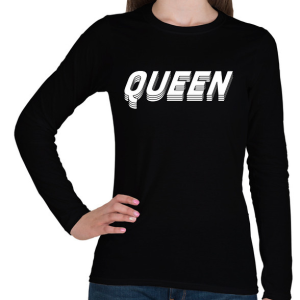 PRINTFASHION 3D queen - Női hosszú ujjú póló - Fekete