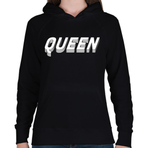 PRINTFASHION 3D queen - Női kapucnis pulóver - Fekete