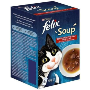FELIX Soup házias, húsos válogatás leveses szószban macskáknak (25 csomag | 25 x 6 x 48 g | 150 a...