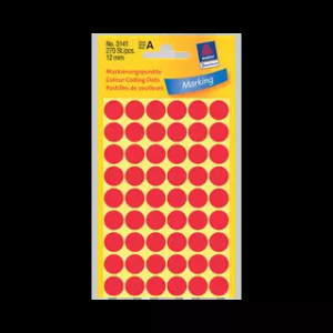 Avery zweckform 12 mm x 12 mm Papír Íves etikett címke Piros ( 5 ív/doboz )