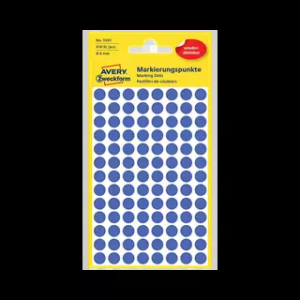 Avery zweckform 8 mm x 8 mm Papír Íves etikett címke Kék ( 4 ív/doboz )
