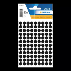 HERMA 8 mm x 8 mm Papír Íves etikett címke Fekete ( 5 ív/doboz )