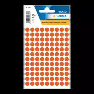 HERMA 8 mm x 8 mm Papír Íves etikett címke Piros ( 5 ív/doboz )