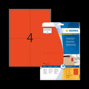 HERMA 105 mm x 148 mm Papír Íves etikett címke Piros ( 20 ív/doboz )