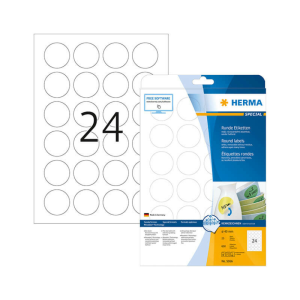 HERMA 40 mm-es Herma A4 íves etikett címke, fehér színű (25 ív/doboz)