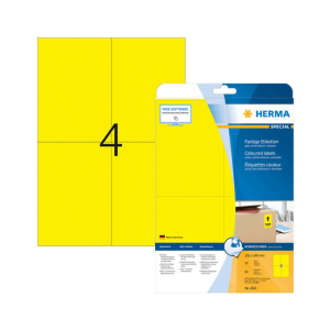 HERMA 105*148 mm-es Herma A4 íves etikett címke, sárga színű (20 ív/doboz)