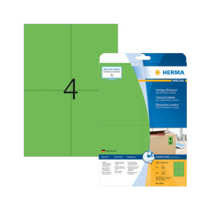 HERMA 105*148 mm-es Herma A4 íves etikett címke, zöld színű (20 ív/doboz)